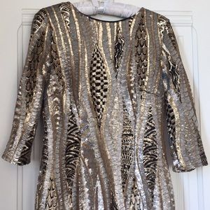 SALE! Gold Silver Sequin Mini Bodycon PARTY Dress